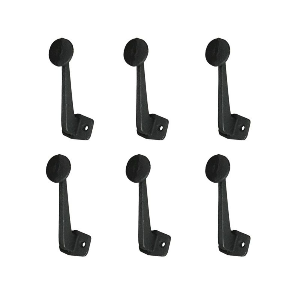 Set of 6 Cast Iron Typewriter Button Coat Hooks Wall Mounted Towel Hanging Rack